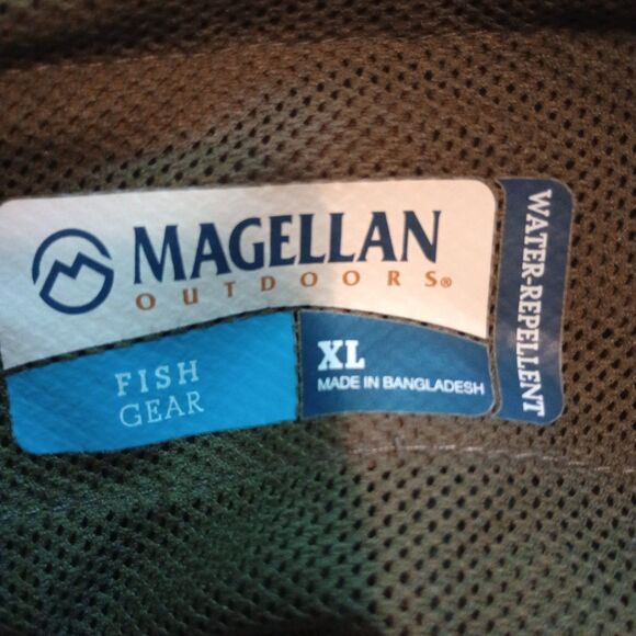 Men's Magellan Fish Gear Shorts. XL Water Repellent Tan Webbed Belt 6 Pockets - Picture 4 of 10